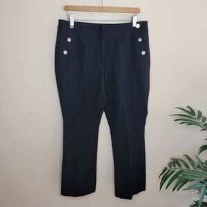 WHBM | Black The Flare Crop Sailor Front Pants Size 10